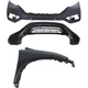 New Set of 3 Front Bumper Cover Kit Fits 2015-2016 Honda CR-V