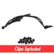 Front Passenger Side Fender Liner w/ Clips For 1998-2003 Toyota Sienna TO1249105