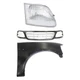 Grille For 1999-03 Ford F-150 PTM Cross Bar with Right Fender and Headlight Kit