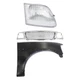 Grille For 1999-03 Ford F-150 Chrome with RH Fender with Wheel Arch Holes Kit
