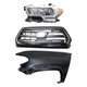 TACOMA 16-17 GRILLE Chrome Shell with Painted Black Insert 3-pc Kit Fender and H