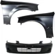 Front Bumper Cover for 1999-2000 Honda Civic, 3-Piece Kit with Fenders,