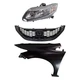 Headlight Assembly Kit for 2013-2015 Honda Civic, Left (Driver) Side, Halogen,