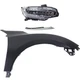 CIVIC 16-18 HEAD LAMP RH AND LH Assembly LED 3-pc Kit with Fender Grille