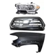 Grille Kit For 2016 2017 Toyota Tacoma Chrome/Black with LH Fender and Headlamp