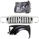 TACOMA 01-04 GRILLE Chrome Shell with Painted Dark Gray Insert 3-pc Kit Fender a TACOMA 01-04 GRILLE Chrome Shell with Painted Dark Gray Insert 3-pc Kit Fender a