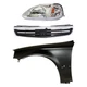 CIVIC 99-00 HEAD LAMP LH Lens and Housing Halogen 3-pc Kit with Fender Grille As