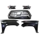Grille Kit For 16-2017 Toyota Tacoma Chrome/Black w/ LH RH Fenders and Headlight Grille Kit For 16-2017 Toyota Tacoma Chrome/Black w/ LH RH Fenders and Headlight
