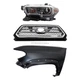 TACOMA 16-17 GRILLE Chrome Shell and Insert 3-pc Kit with Fender Headlight