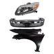 Headlight Kit For 12 Honda Civic Driver Side Assembly Halogen with Grille Sedan