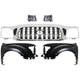 Grille Assembly Kit For 2001-2004 Toyota Tacoma Chrome/Dark Gray Fits Styleside Grille Assembly Kit For 2001-2004 Toyota Tacoma Chrome/Dark Gray Fits Styleside