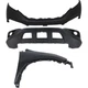 Bumper Cover Kit For 2012-2014 Honda CR-V Front Passenger Side Fits Fog Lights