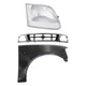 F-150/F-250 97-98 GRILLE Chrome Shell with Gray Insert 3-pc Kit Fender and Headl
