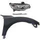 Honda Civic 2016-18 Front Fender Headlights & Molding Trim Passenger Right Side