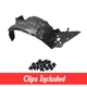 Front Passenger Side Fender Liner w/ Clips For 2011-2016 Honda CR-Z HO1249140