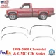Front&Rear Fender Chrome Trim Moldings LH&RH For 1988-2000 Chevy &GMC C/K Series