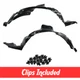 Front Fender Liner Set w/ Clips For 1998-2003 Toyota Sienna TO1249105 TO1248105