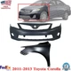 Front Bumper Cover Primed + Fender Left Driver Side For 2011-2013 Toyota Corolla Front Bumper Cover Primed + Fender Left Driver Side For 2011-2013 Toyota Corolla