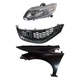 CIVIC 13-15 HEAD LAMP LH Assembly Halogen 3-pc Kit with Fender and Grille