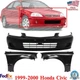 For Honda Civic 1999-00 Front Bumper Cover Kit With Fender Panel Paintable Steel