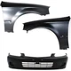 Front Bumper Cover & Fender 3 Pc Kit 1999‑2000 Honda Civic Hatchback Sedan Coupe