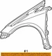 53801-47050 Toyota Fender sub-assy, front rh 5380147050, New Genuine OEM Part 53801-47050 Toyota Fender sub-assy, front rh 5380147050, New Genuine OEM Part