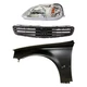 CIVIC 99-00 HEAD LAMP LH Lens and Housing Halogen 3-pc Kit with Fender Grille As