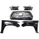 Grille For 16-2017 Toyota Tacoma Chrome/Black w/ LH RH Fender and Headlights Kit