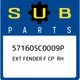 57160SC0009P Subaru Ext fender f cp rh 57160SC0009P, New Genuine OEM Part