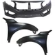 Front Bumper Cover + Fender Kit For 2016-2018 Honda Civic
