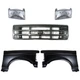 Fender Kit For 1992-1996 Ford F-150 F-250 Front Left Right w Grille & Headlights