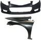 CIVIC 12-13 FRONT BUMPER COVER Primed w/ Fog Light Holes 2-pc Kit with Fender