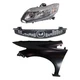 Headlight Assembly Kit for 2013-2013 Honda Civic, Left (Driver) Side, Halogen,