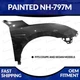 NEW Painted NH-797M 2016-2018 Honda Civic Sedan/Coupe Passenger Side Fender