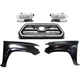 Grille Kit For 16-2017 Toyota Tacome Chrome/Black w/ LH RH Fender and Headlights