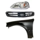 CIVIC 99-00 HEAD LAMP LH Lens and Housing Halogen 3-pc Kit with Fender Grille