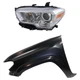 Headlamp Kit For 2019-2023 Toyota Tacoma LH Halogen Assembly 2 Pc with Fender Headlamp Kit For 2019-2023 Toyota Tacoma LH Halogen Assembly 2 Pc with Fender
