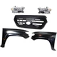 Grille Kit For 2016-2017 Toyota Tacoma Black with LH RH Fender and Headlight