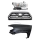 Grille For 2016-2017 Toyota Tacome Chrome/Black with LH Fender and Headlight Kit