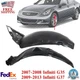 Front Inner Fender Liner Set For 2007-2008 Infiniti G35 / 2009-2013 Infiniti G37