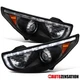Fit 2010-2013 Hyundai Tucson Black Projector Headlights Lamps w/ LED Left+Right Fit 2010-2013 Hyundai Tucson Black Projector Headlights Lamps w/ LED Left+Right