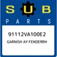 91112VA100E2 Subaru Garnish ay fenderrh 91112VA100E2, New Genuine OEM Part
