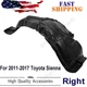 For Toyota Sienna 2011-2017 Fender Liner Passenger Side | Front | Plastic