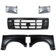 Front Grille + Fender Prime + Headlight Left & Right For 1992-1997 Ford F-Series