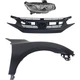 Headlamp Kit For 2016-2018 Honda Civic Passenger Side Assembly with Gray Grille